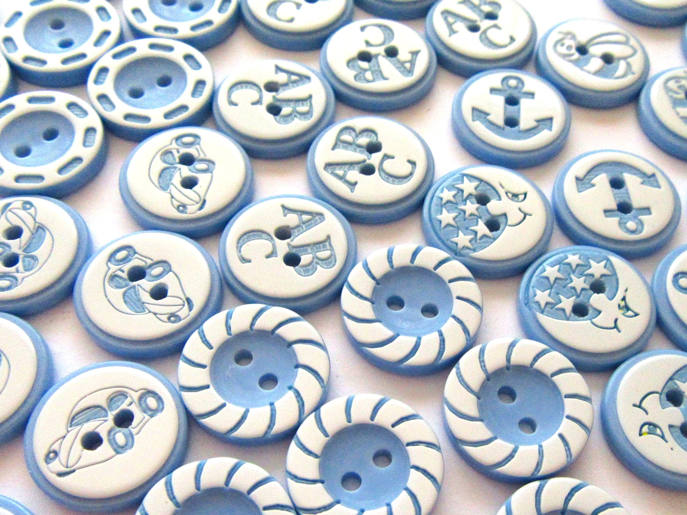 zils tituls 1 BLUE BUTTON 14MM 3885 - Image 1